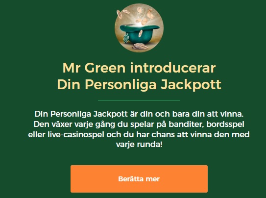 Vinna mera på slots via Din personliga jackpott på Mr Green!