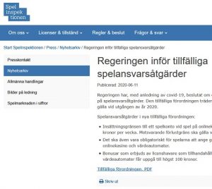 Nya spelansvarsåtgärder införda!
